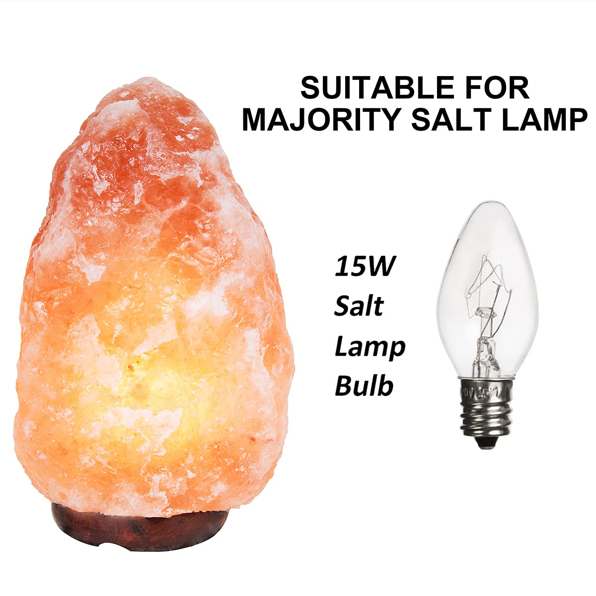 Ohlgt Himalayan Salt Lamp Replacement Bulbs, 15 Watt E12 Socket, 6 Pack, Long Lasting Incandescent