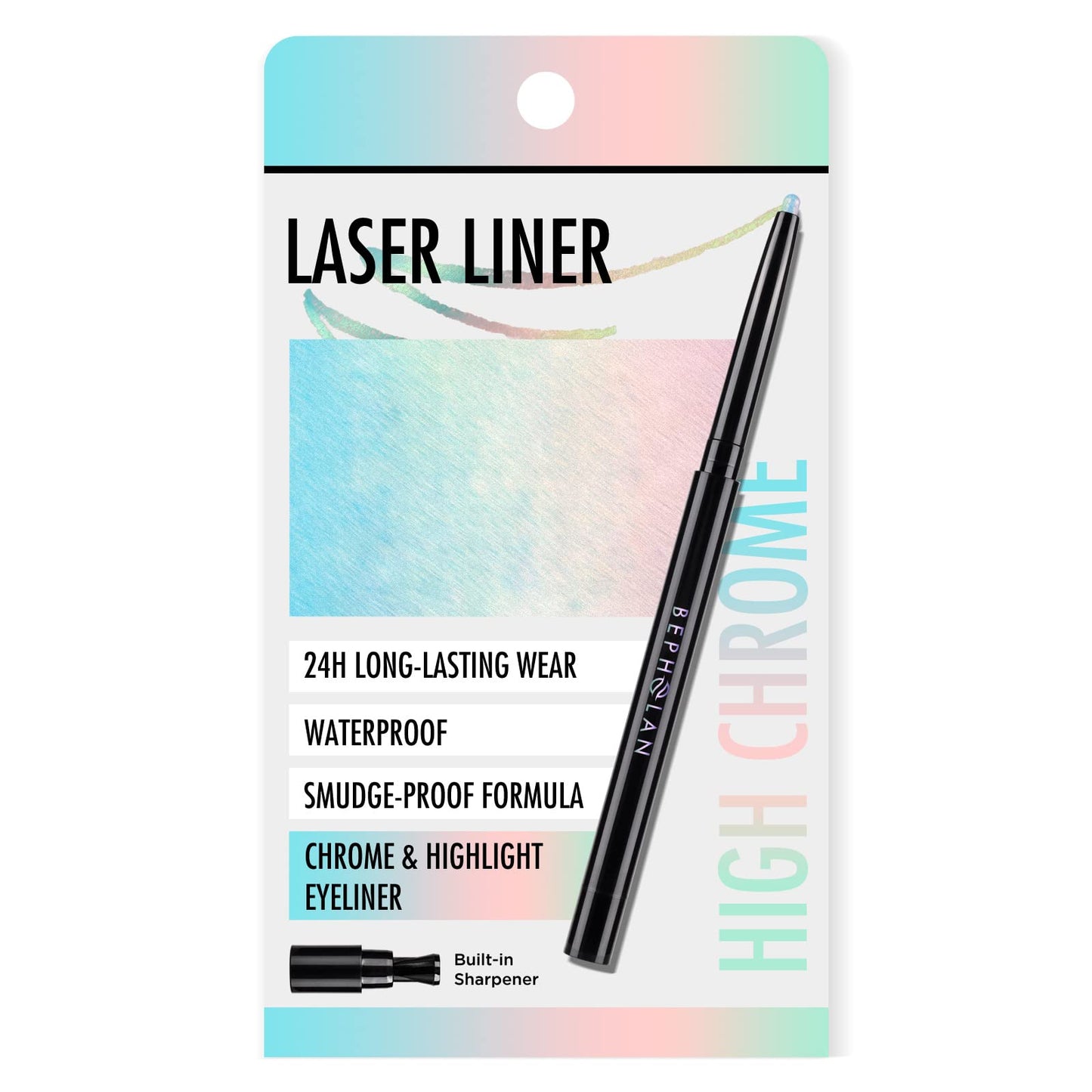BEPHOLAN Pink Blue Eyeliner Pencil,2-in-1 Color Waterproof Glitter Gel Eye Liner Highligter,Mermaid Korean Makeup Waterline Eyel