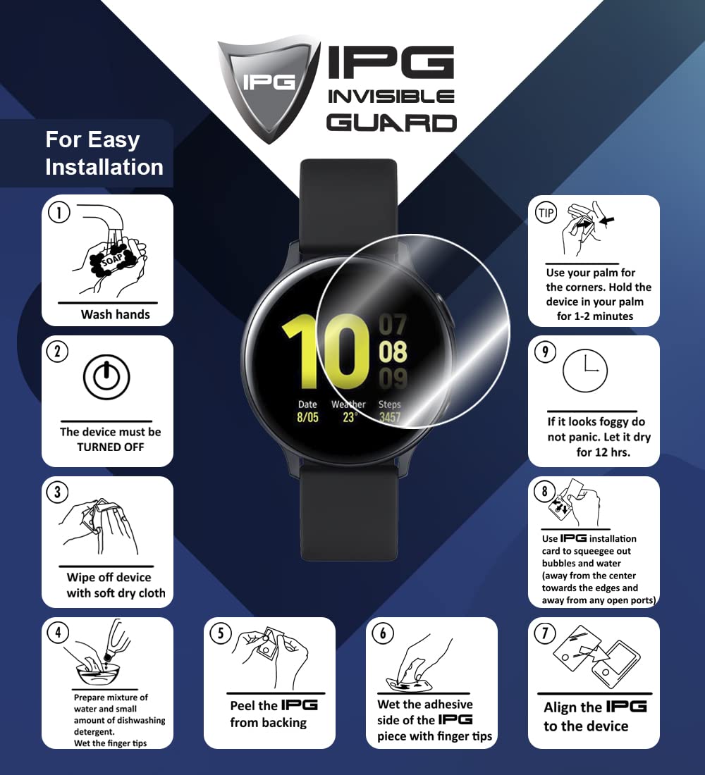Ipg For Amazfit Gtr 4 Smart Watch Screen Protector (2 Units) Invisible Ultra Hd Clear Film Anti Scratch Guard-Smooth/Self-Healin