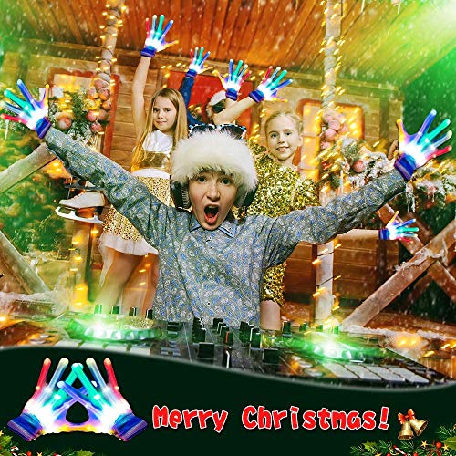 GLEDLOVES LED Gloves for Kids, Teens & Adults - Finger Light Gloves with 5 Colors/6 Modes - Perfect for 9-12 Year Old Boys...