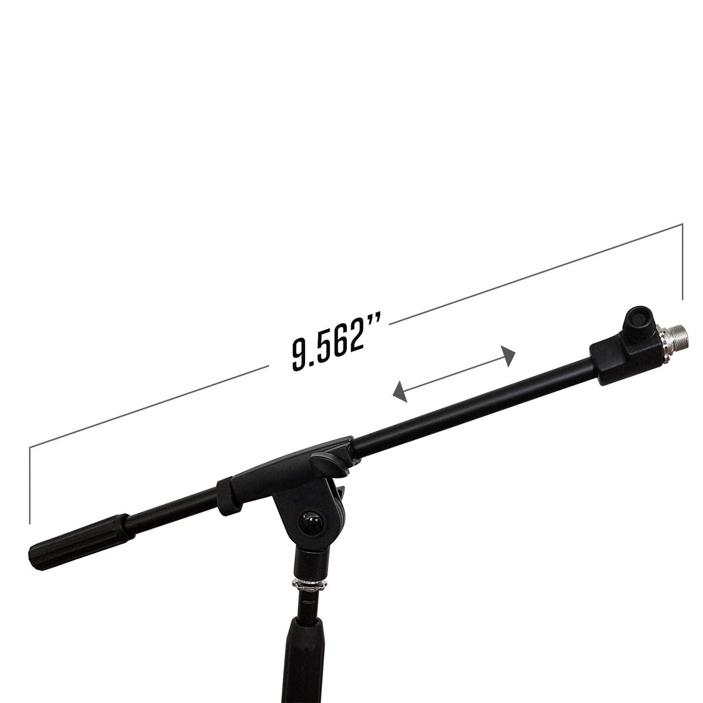 Axcessables Low-Profile Microphone Tripod Stand With Boom Arm | Adjustable Height Short Floor Mic Stand With Boom | Kick Drum Mi