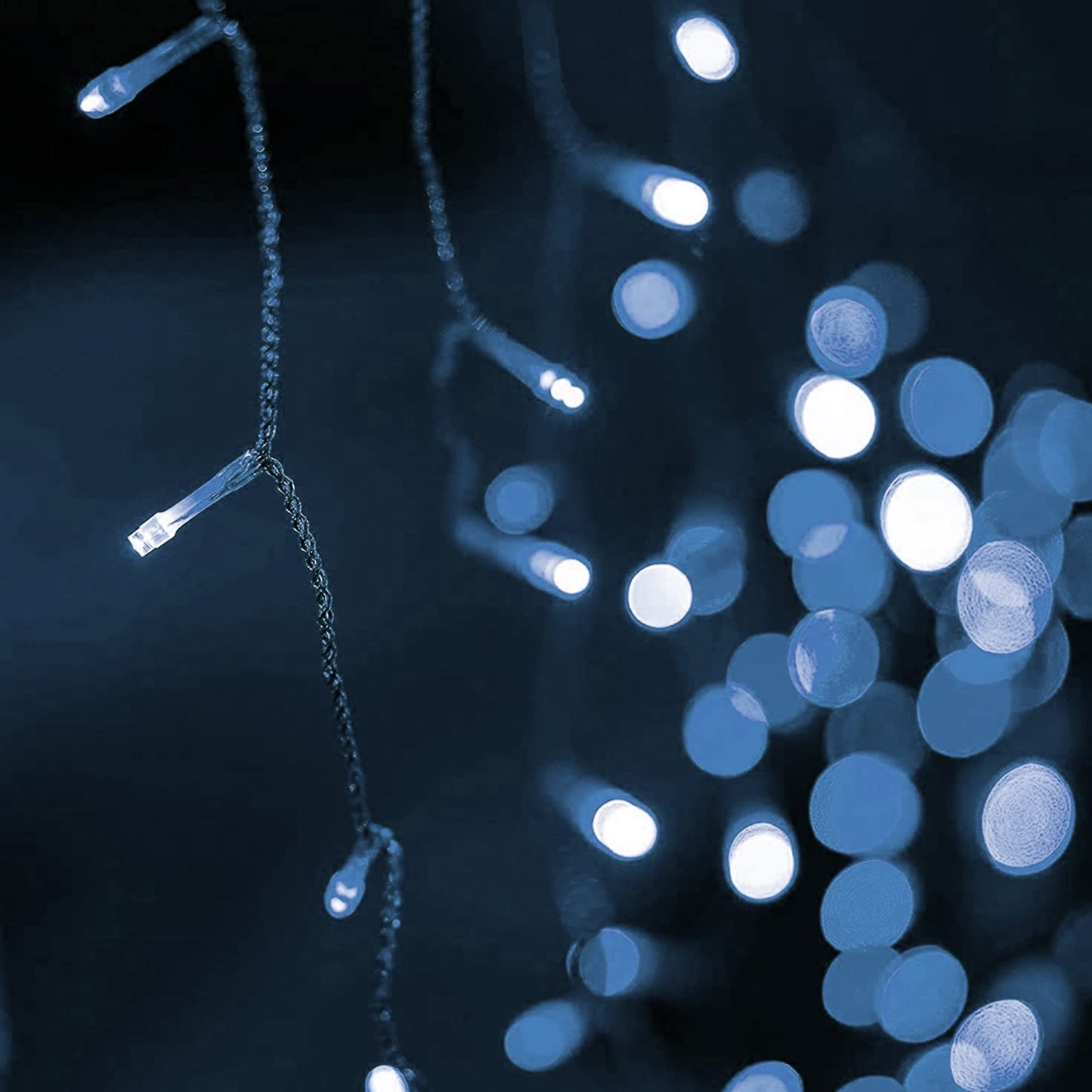 Dazzle Bright 360 LED Christmas Icicle Lights, 29.5 FT, 8 Modes, Connectable, White, Model HB-360BCOI