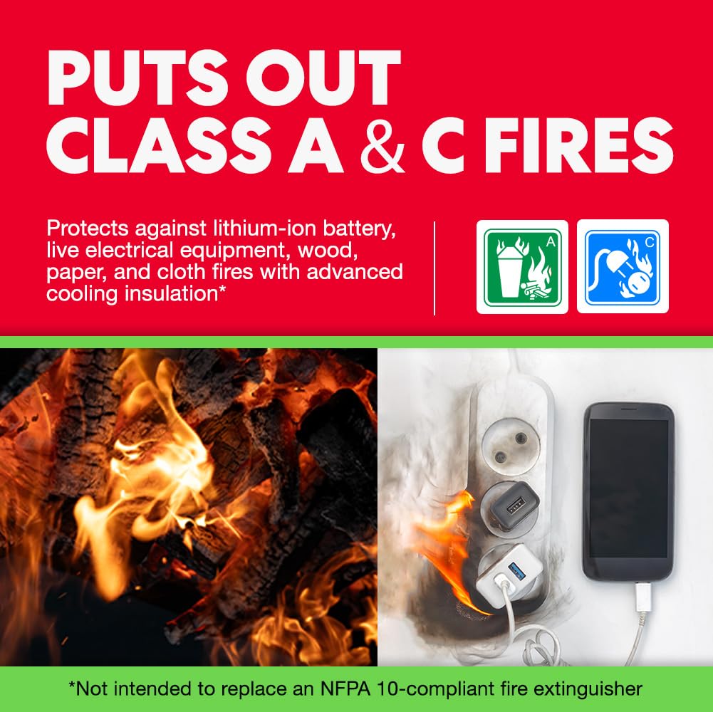 BurnBuster Lithium-Ion Fire Extinguishing Gel 1-Pack - Battery Fire Suppression Gel for Electronics, Stops Thermal Runaway, Non-Toxic, Eco-Friendly, 14oz Canister, Made in USA
