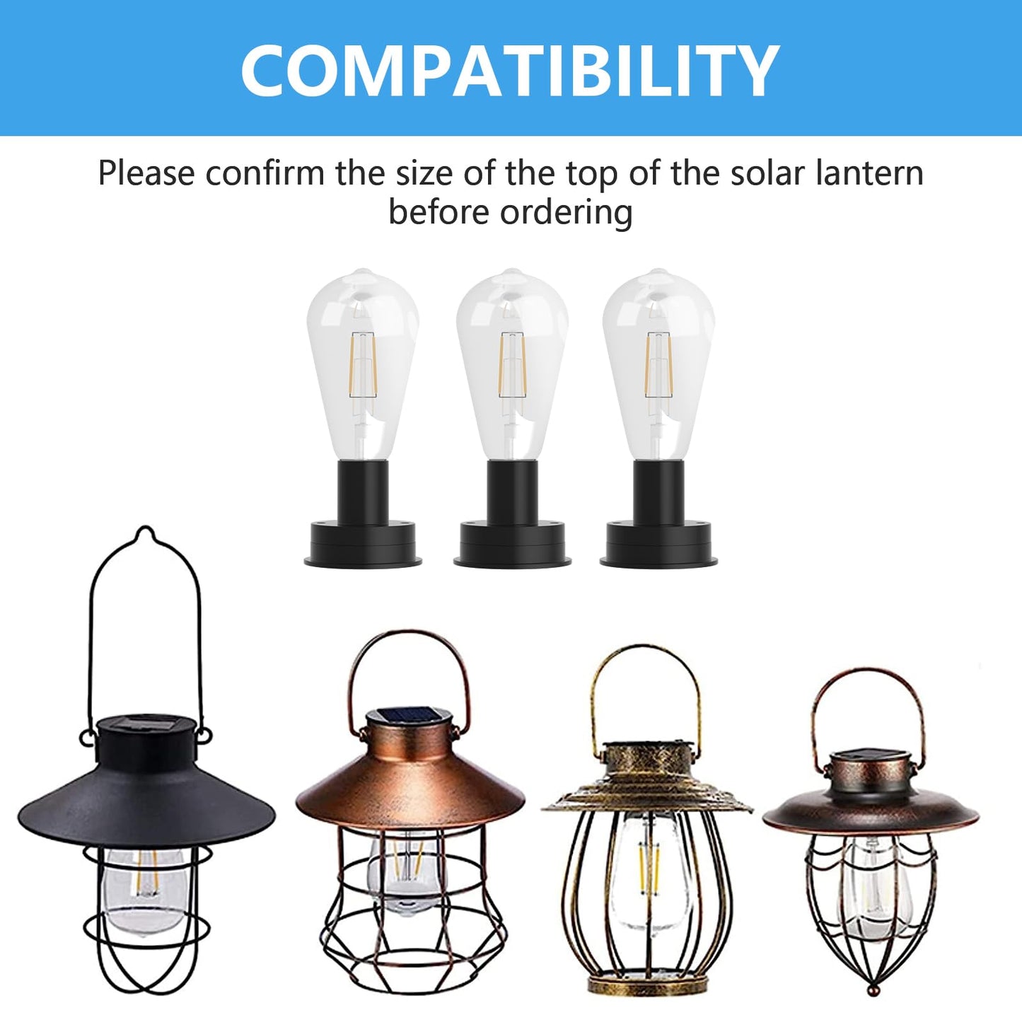 Replacement Solar Light Parts Waterproof Solar Lanterns Replacement Accessories For Lanterns Outdoor (7Cm/2.76 Inch With Bulb 1Pcs)