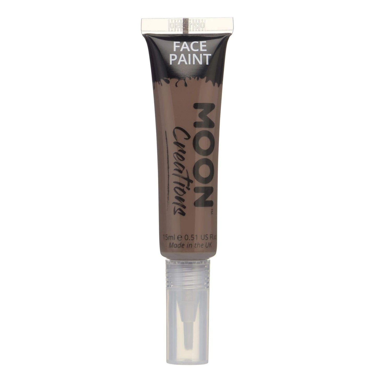 Face & Body Paint with Brush Applicator by Moon Creations - 0.50fl oz - Brown