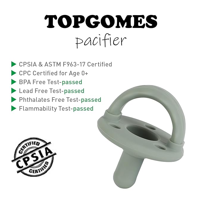 Soother Pacifier,Food Grade Silicone Pacifiers with Handle & 3 Holes for Added Safety, BPA Free, 2 Pack (Muted+Apricot)