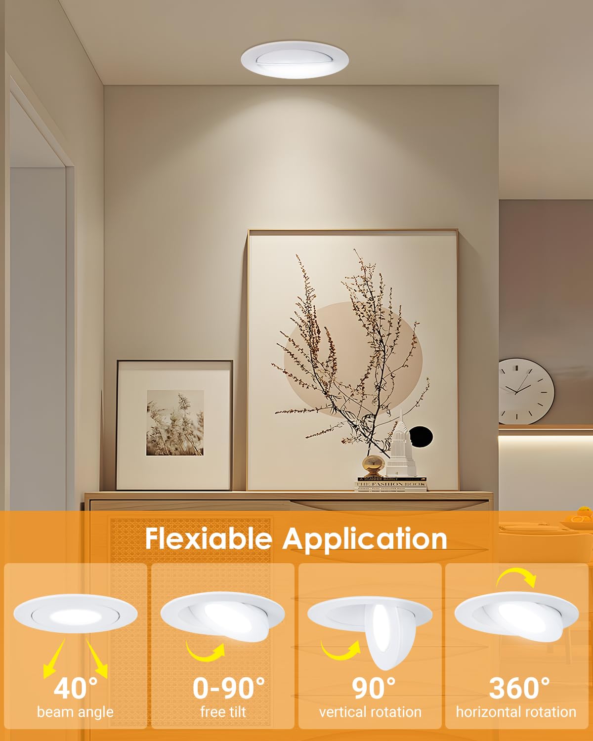 Popanu Brushed Nickel 3 Inch Recessed Led Lights  7W 5Cct Gimbal Artwork Soffit Lighting Fixture  360 Rotatable Swivel Spot Lights  Canless Dimmable Eyeball 90 Tilt  Ac120V Fisheye 6 Pack Nickel