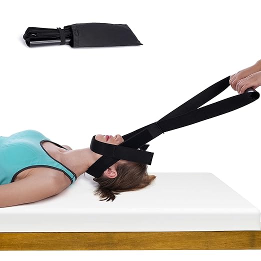 WIDREST Neck Stretcher Strap, Spine Chiropractic Decompression Tool with Chin Belt, Cervical Neck Traction.