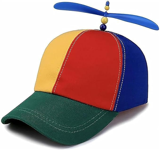 Aiermo Colorful Helicopter Baseball Cap: Neutral Adjustable Cute Baseball Helicopter Propeller Cap Snapback Cap