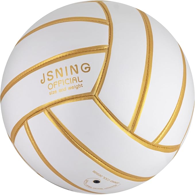 JSNING Golden White Volleyball, Volley lite for Outdoor Indoor Beach Game,Soft Touch,Official Size 5,Gift for Boy Girl Man...