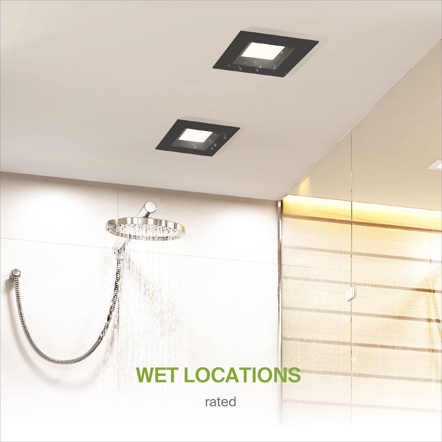 Asd Black 6 Inch Retrofit Led Square Recessed Lighting - 12W 1023Lm 2700/3000/3500/4000/5000K Selectable Dimmable Led Downlight  Wet Rated Cri90 Baffle Trim Square Can Lights  Ul 12 Pack