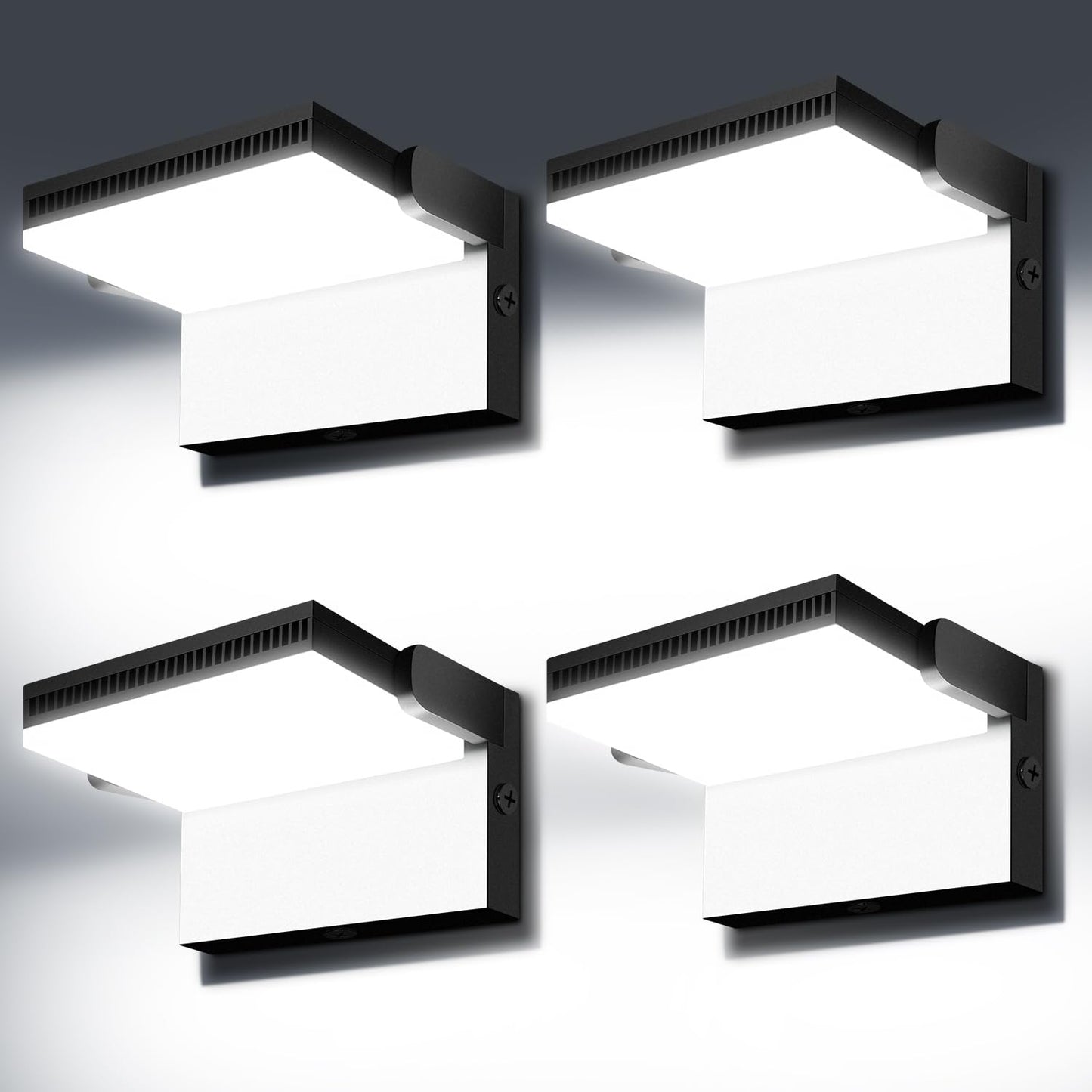 Juyace 120W Led Wall Light Outdoor Flood Lighting Exterior Fixtures 360 Rotation 5000K For Garage Yard Barn Area Backyard Building 4Pack