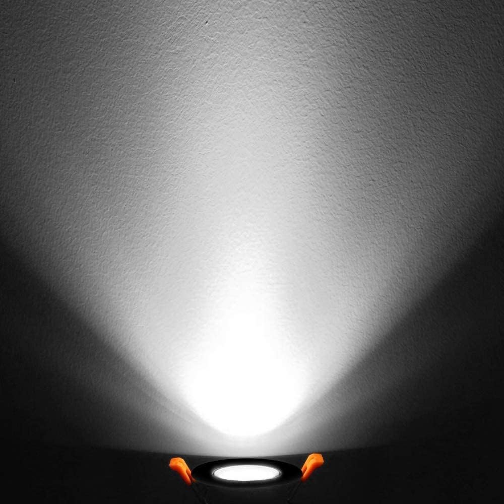 Inshareplus 2 Inch Led Downlight  3W Recessed Lighting 220Lm Cob Dimmable  5000K Daylight White  Cri80  Black Trim  Ceiling Lights With Led Driver  20 Pack
