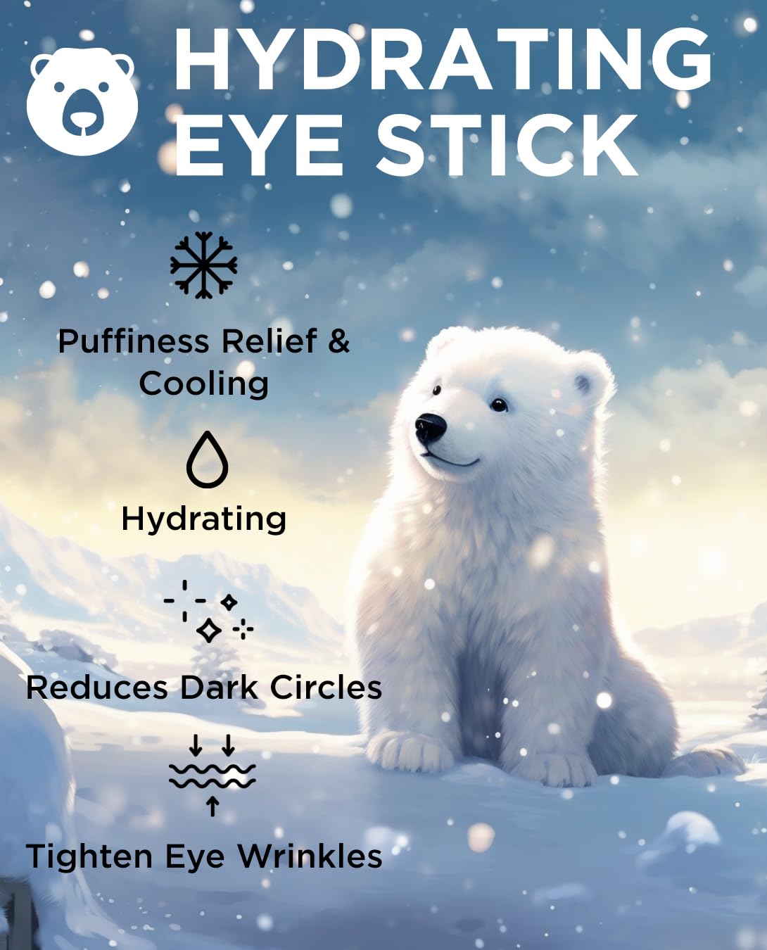 THESAEM Iceland Hydrating & Collagen Eye Stick 2 Pack - Cooling & Anti-Wrinkle Eye Balm for Dark Circles and Puffiness – Under Eye Treatment - Reduce Wrinkles and Moisturizing - Duo Set