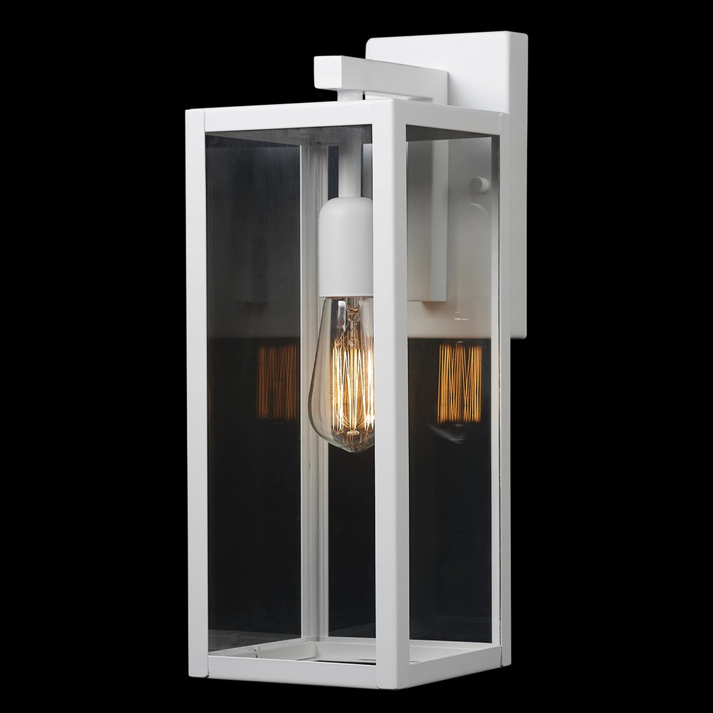 Globe Electric Bowery 1-Light Wall Sconce, Matte White, Clear Glass Shade, Model 44836