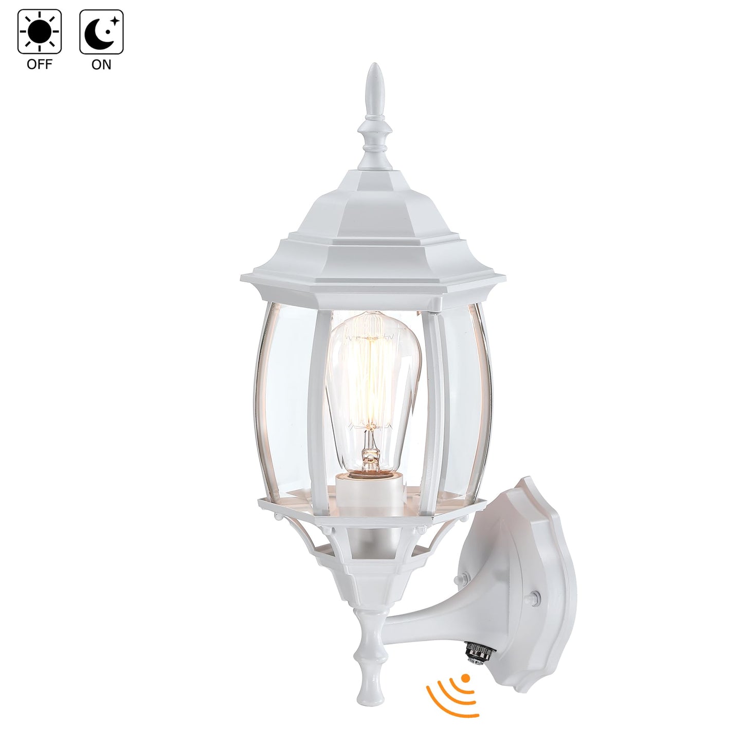 Faymart Lighting 2 Pack 16.8In White Porch Lights Dusk To Dawn  Sensor Wall Sconce White Outdoor Light Fixture For House  Dusk To Dawn Exterior Wall Light For Porch Front Door Garage  E26