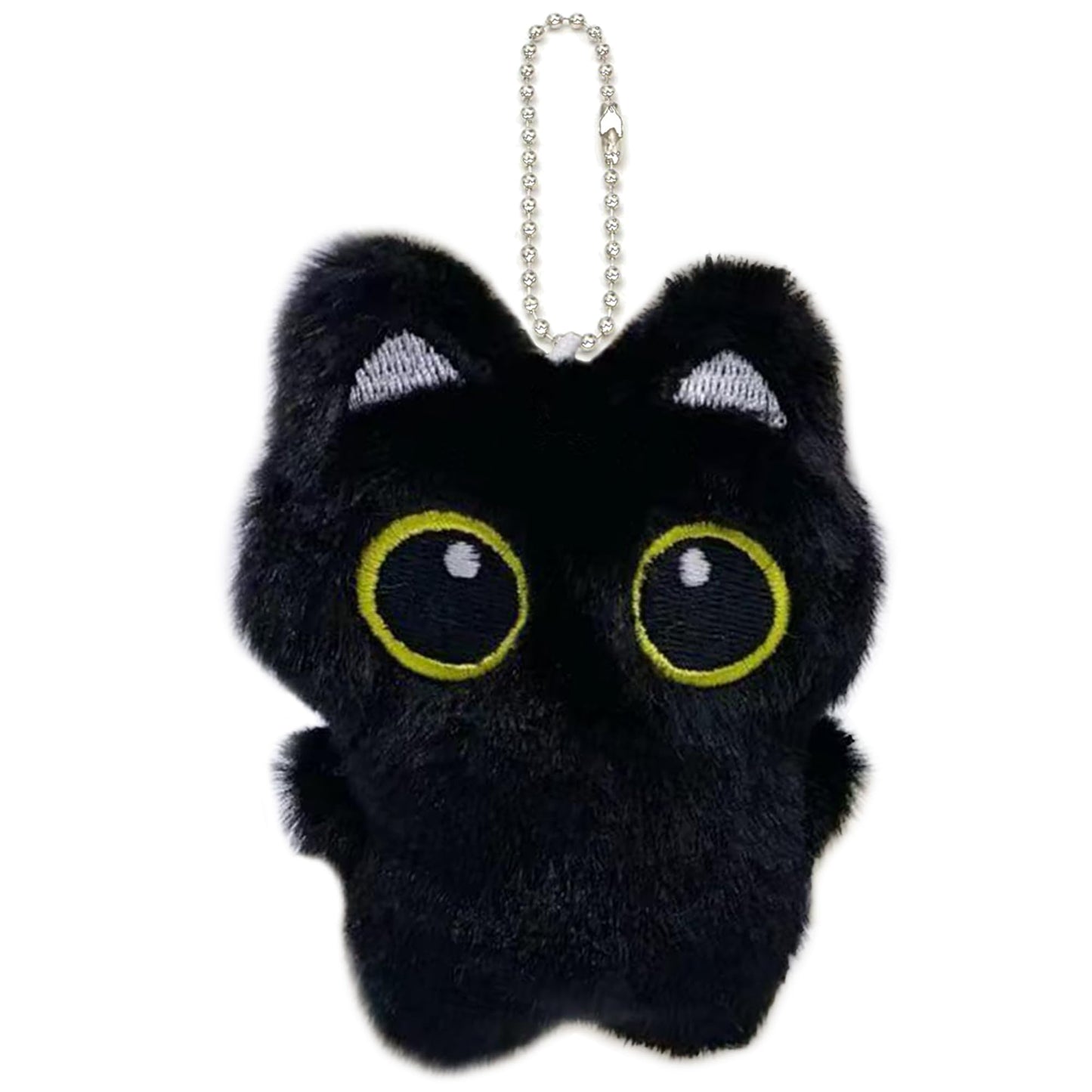 Fuerxy Black Cat Bag Charm, Cute Cat Plush Keychain, Black Cat Gifts for Handbags Backpacks Purse Keychain Accessories Charm Cat Lover Gifts