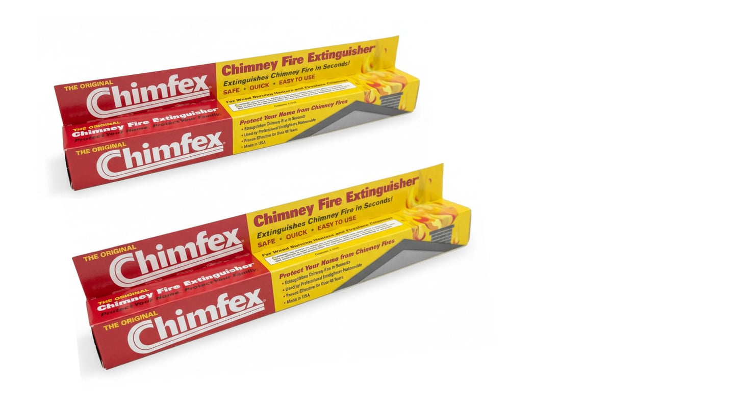 2 Pack of Chimfex By Orion Safety Products - CSIA LAB TESTED AND Approved Chimney Fire Suppressant - Safe, Quick and Easy - Stops Chimney Fires In Homes in Under 22 Secs - MADE IN USA
