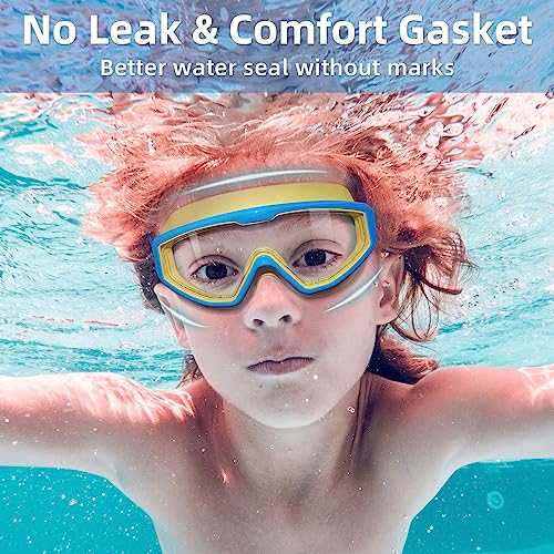 Freela Goggles for Kids Toddler 3-15, Anti Fog No Leak Clear Swim Goggles for Boys Girls Pool Beach Swimming