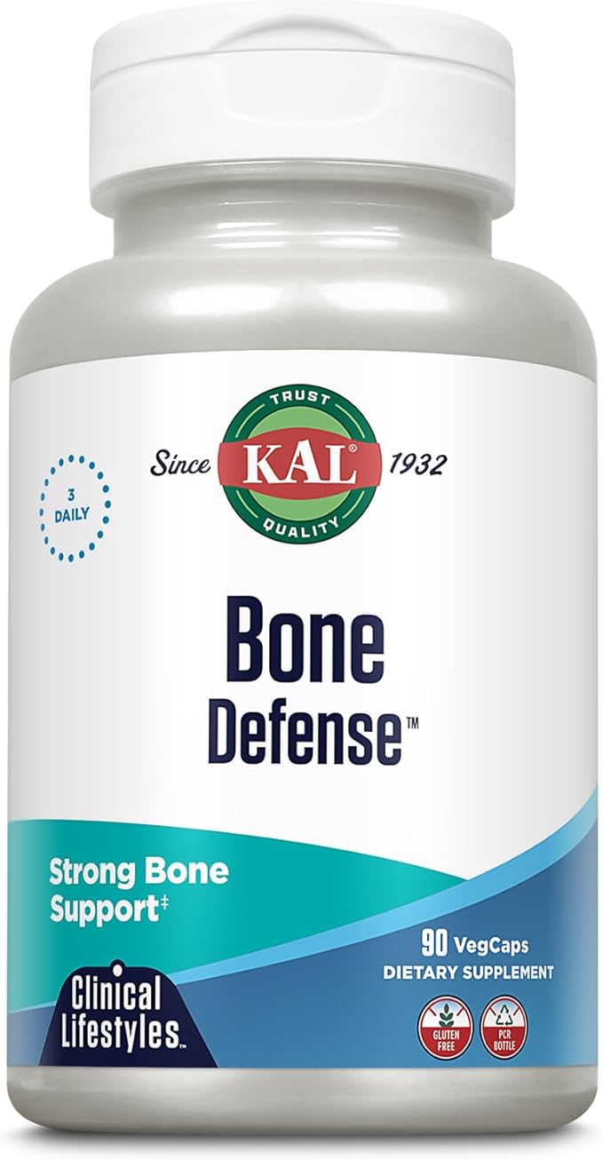 KAL Bone Defense | Healthy Bone Strength and Density Supplement | Calcium, Vitamin D3 and K2, Magnesium | 90ct, 30 Serv.
