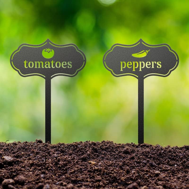 RealSteel - Seed & Plant Markers - Indoor/Outdoor Herb Garden Stakes - Elegant Fruit/Vegetable Seed Labels - Durable Plant Tags for Pots - Classy Design for Farmhouse/Greenhouse (Sage)