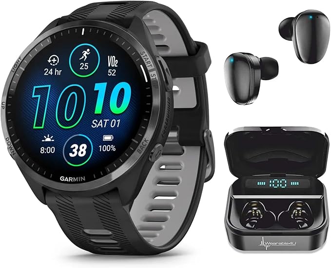 Wearable4U - Garmin Forerunner 965 Premium GPS Running and Triathlon 47mm Smartwatch with AMOLED Touchscreen Display, Carb...
