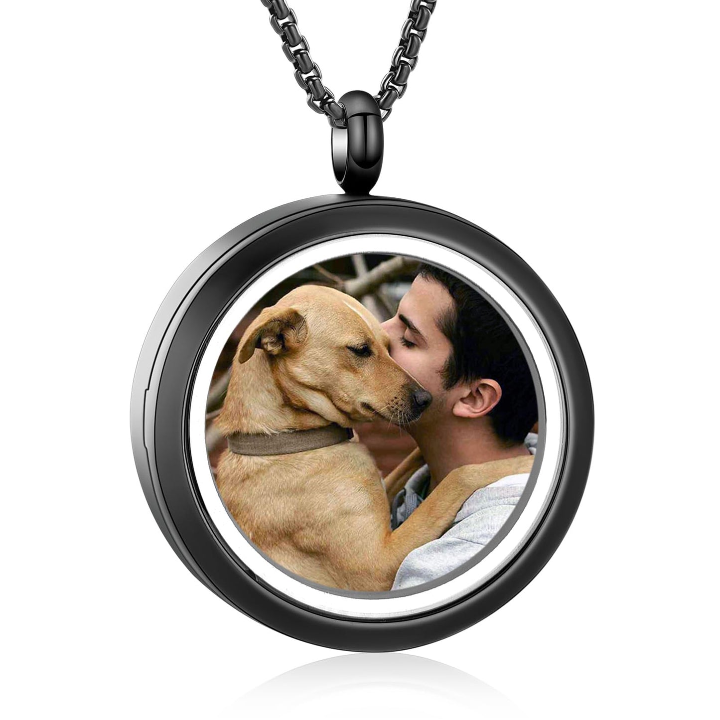 Oinsi Cremation Locket Necklace For Ashes Of Loved One Carry Photo Glass Memorial Urn Jewelry 316L Stainless Steel Keepsake Gift