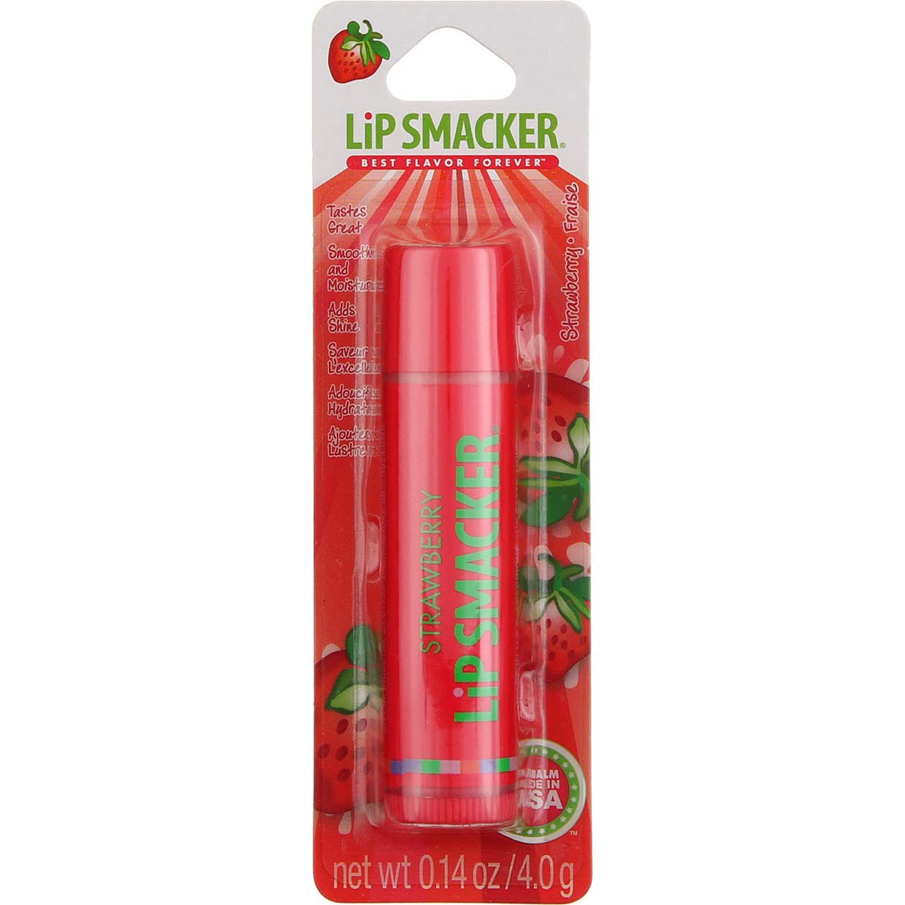 Lip Smacker Strawberry Lip Balm, 0.14 oz (Pack of 10)