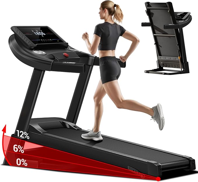 CJIZILT Treadmill with 3-Level Incline for Home and 3.0 HP Quiet Brushless, 8.7 MPH, 300 lbs Capacity