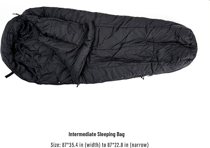 MT Army Military Modular Sleeping Bags System, Multi Layered with Bivy Cover for All Season, Woodland/Multicam