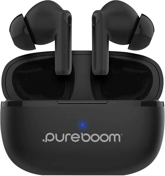 PureGear PureBoom Wireless Earbuds for Enhanced Sound, Touch Control Stereo Headphones in Ear Built-in Mic for iPhone/Andr...