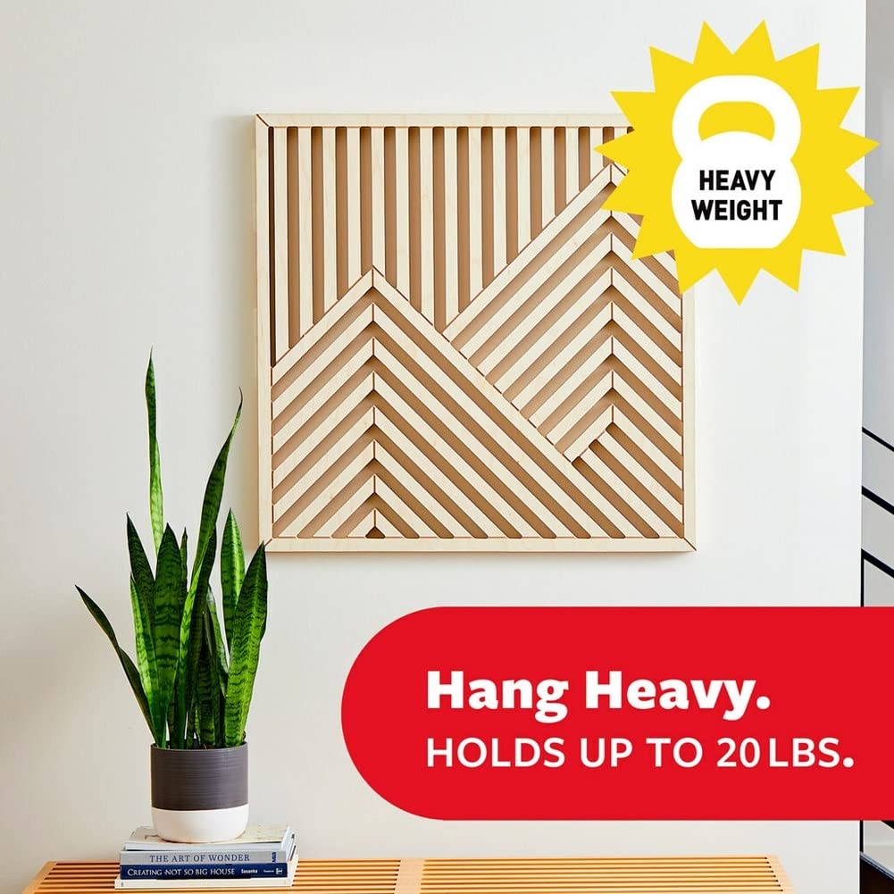 Command 20 lb XL Heavyweight Picture Hanging Strips 10 Pairs (20 Strips), Damage Free Hanging Picture Hangers, Heavy Duty Wall Hanging Strips for Home Decor, Black Adhesive