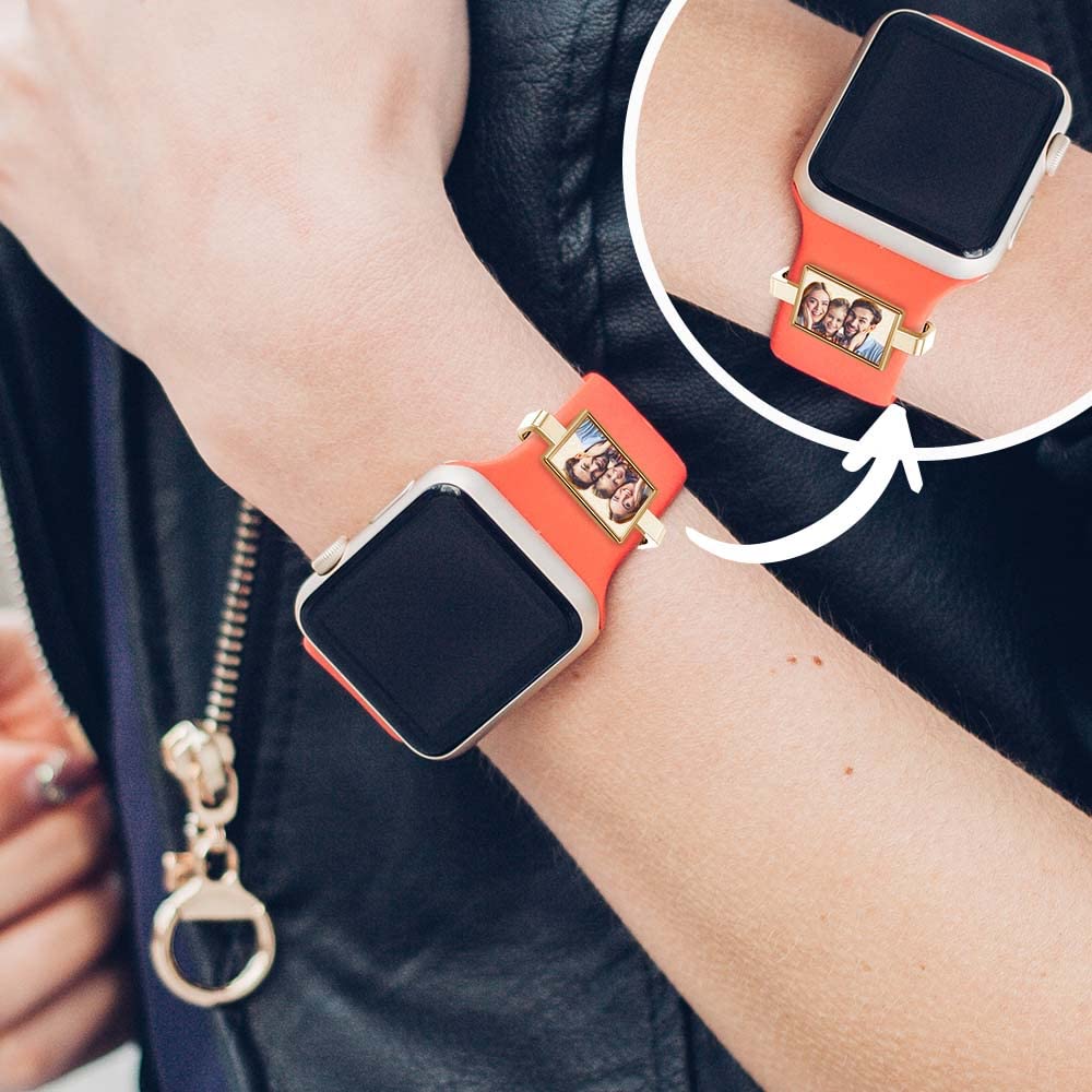 PicturesOnGold.com Smart Watch Photo Charm in Stainless Steel Rectangle Shape
