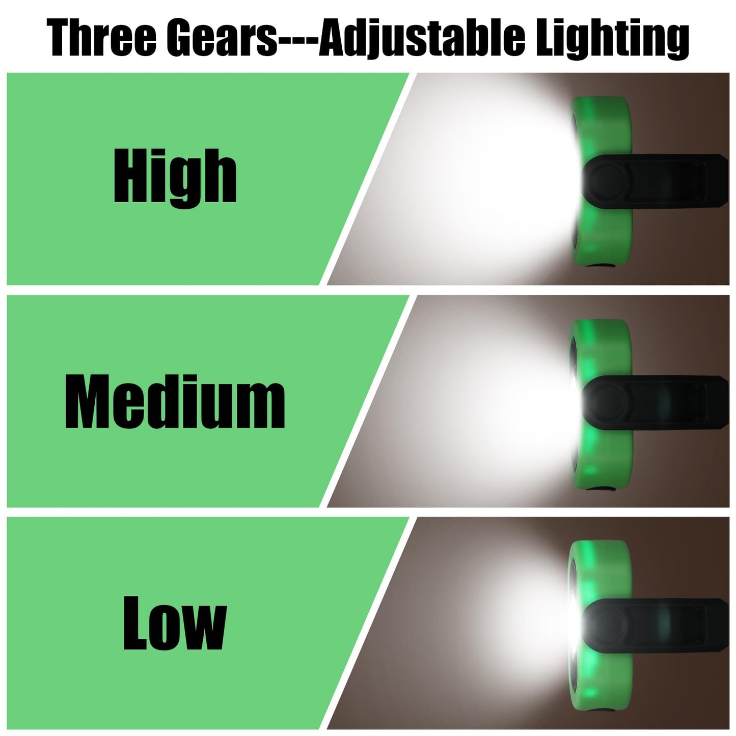 Retisee 2 Pcs 780 Lumens Magnetic Work Light USB Rechargeable LED Flashlight Portable Inspection Light for Car Repair Emergency Lighting Mechanics Workshop (Green)