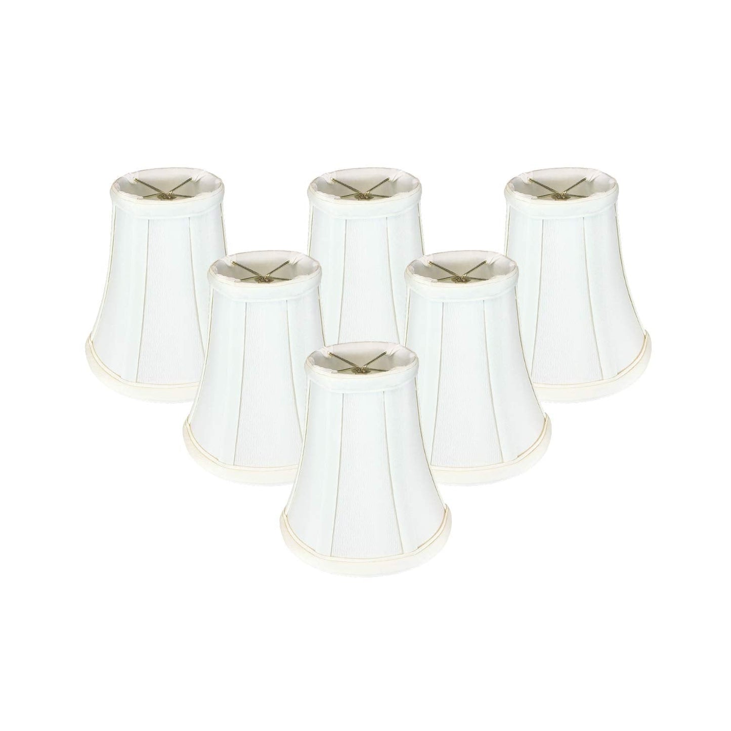 Royal Designs, Inc. True Bell Lamp Shade, Faux Silk, 3in x 6in x 6.25in, White, Model BSO-704FC-6WH-6,