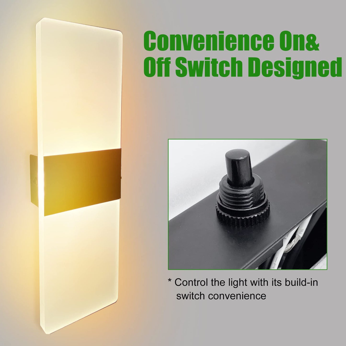 Homdec Led 12V Rv Modern Acrylic Wall Sconce Lighting With On&Off Switch  12Volts Rv Interior Decorative Wall Mounted Lamp Fixture  Warm White 3400K Bedside Lamp For Rv Motorhome Camper Trailer