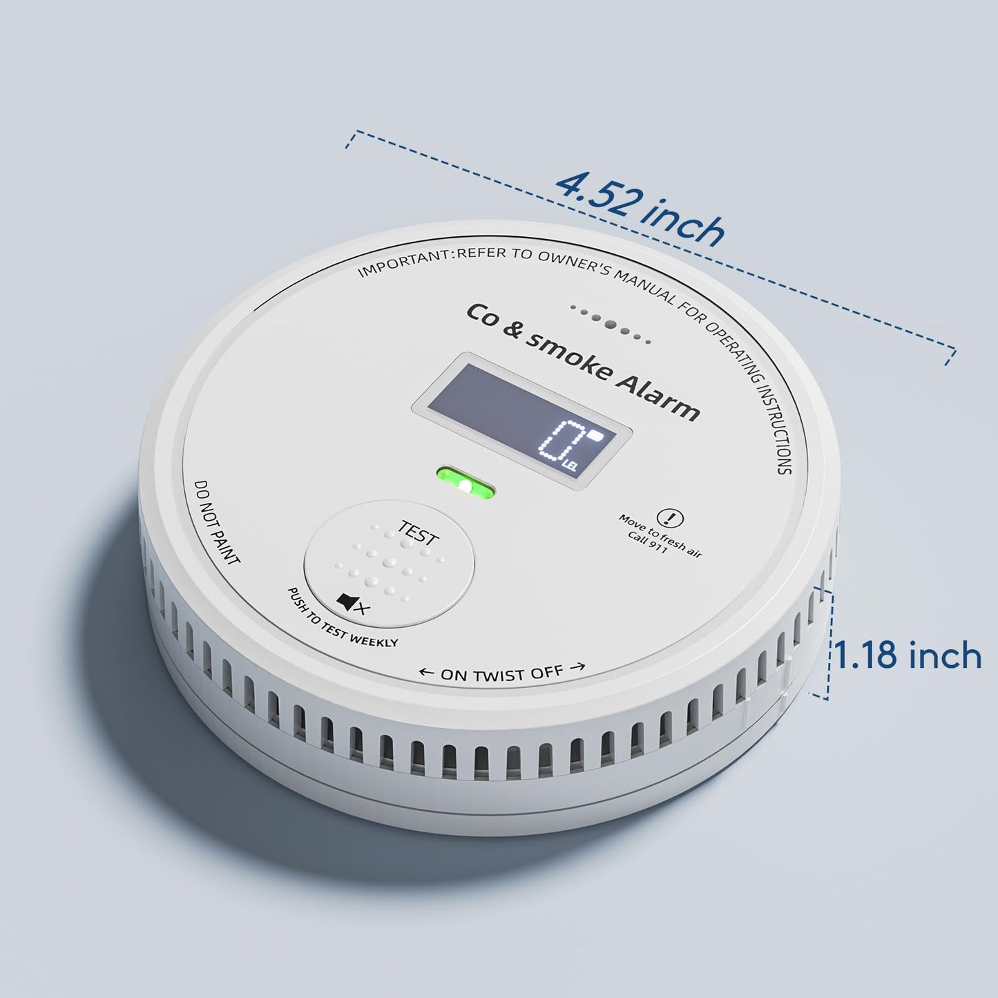 2-Pack 10 Year Battery Smoke and Carbon Monoxide Detector with Digital Display, 85dB Alarm, Battery-Powered, Easy Setup for Home, RV, Camper – Protect Your Family & Get Peace of Mind
