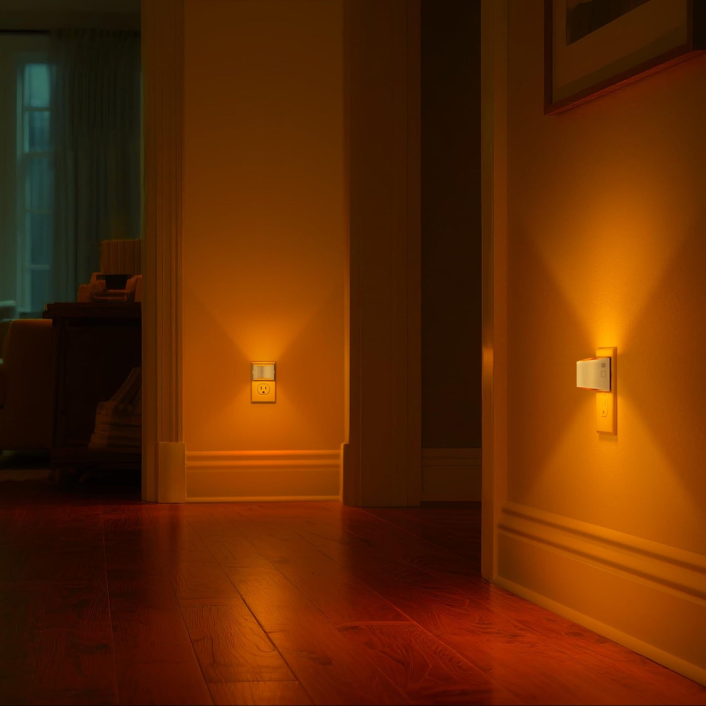 Doresshop Led Night Light[2 Pack]  Night Lights Plug Into Wall  3 Level Brightness Adjustable Plug In Night Light  Dusk To Dawn Sensor Nightlights For mature-themeds Bedroom Bathroom Hallway Amber White Cover