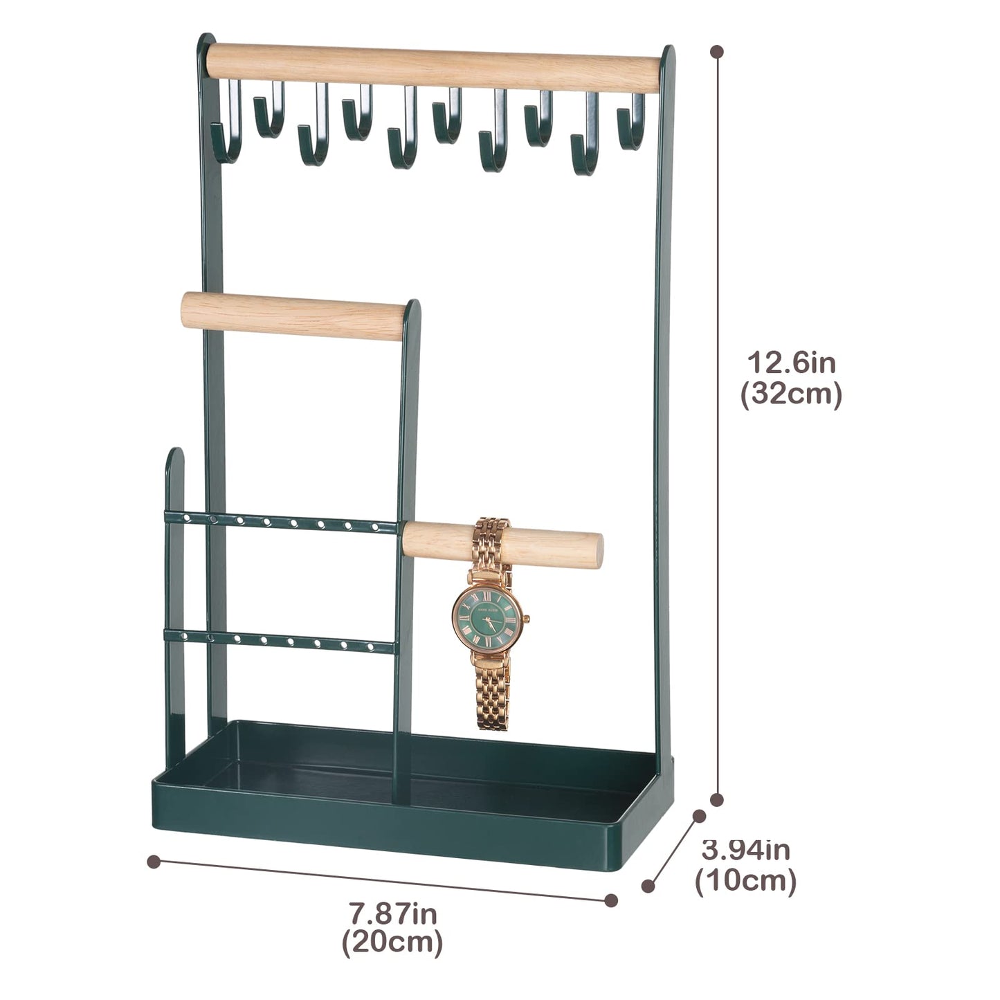 ProCase Jewelry Organizer Stand Holder, 4-Tier Necklace Organizer with Ring Tray, Small Cute Aesthetic Jewelry Tower Storage Rac