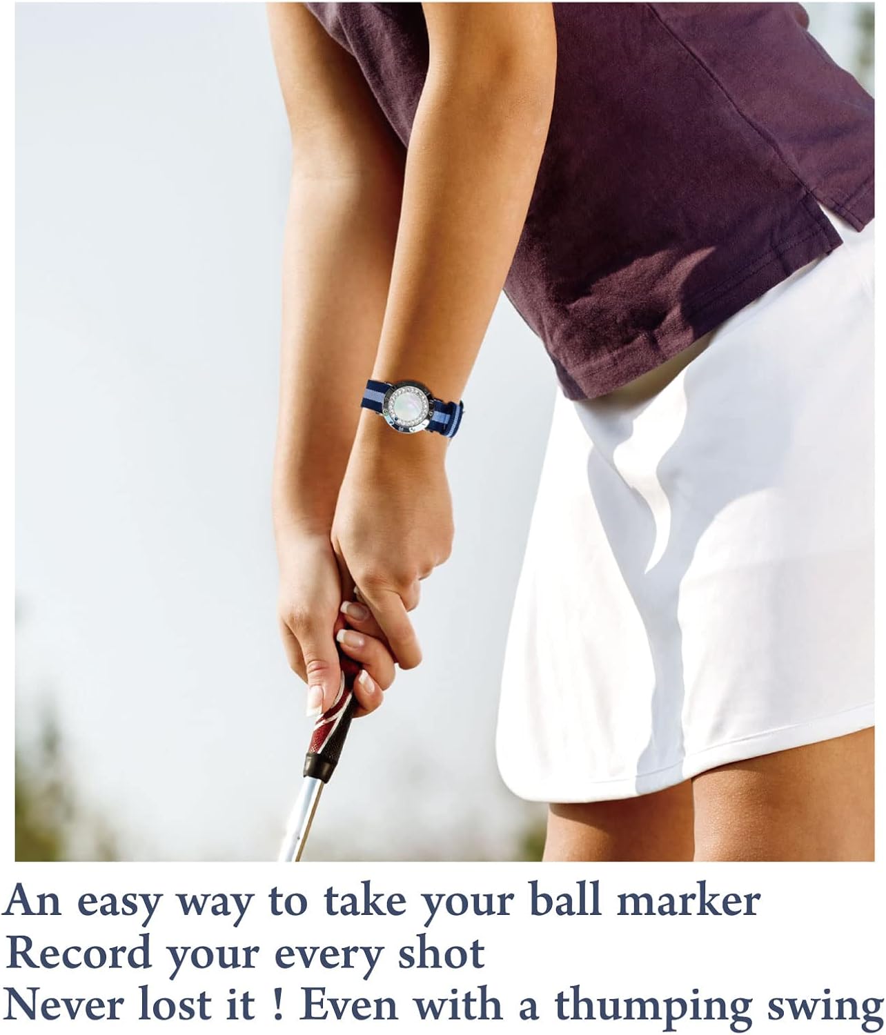 Golf Ball Marker with Golf Stroke Counter Bracelet, Pearl Crystal Ball Marker, Golf Accessories, Golf Gifts, Golf Counters for Women