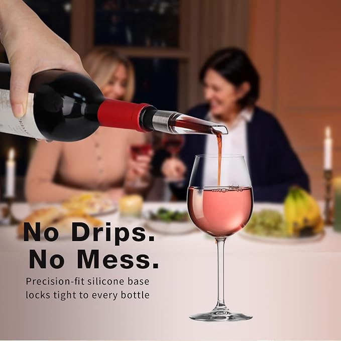 Wine Aerator & Wine Pourer Dual Function with Leak-Proof Design, Universal Fit, Instant Red Wine Flavor Enhancer, Wine Tool Gift for Wine Lovers