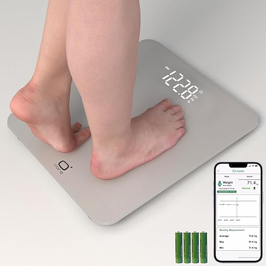 O'CARE Smart Scale for Body Weight and BMI Weighing,High Accuracy Digital Bathroom Scale with LED Large Display,Smart APP ...