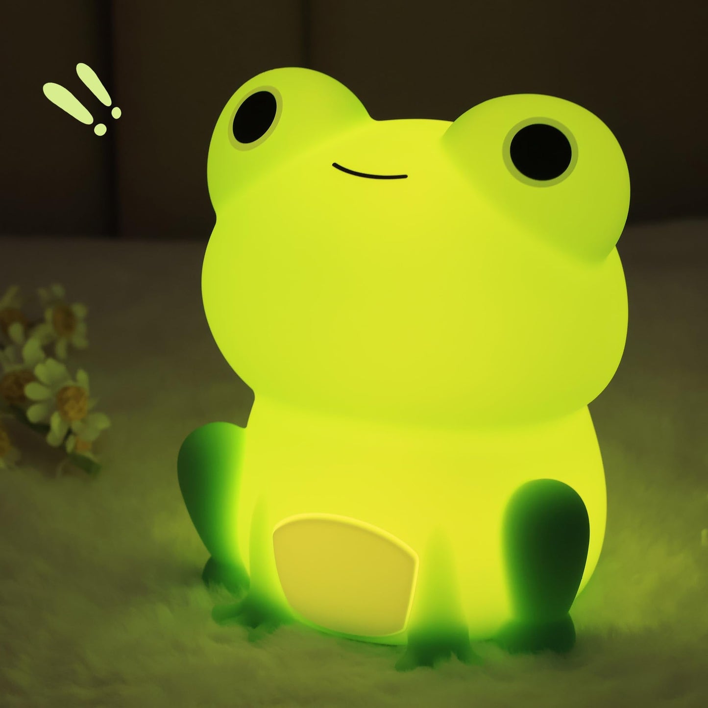 OkiyiD Frog Night Light, Rechargeable Touch Control Lamp, 5.1 x 3.1 x 4.3 inches, Kids Gift for Boys and Girls