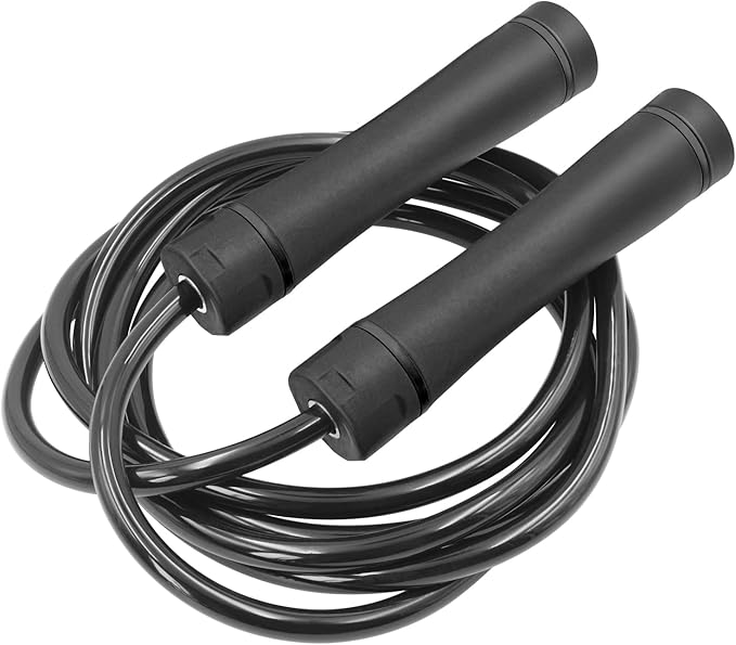 FEELCAT Weighted Jump Rope for Workout Fitness(1.1LB), 10MM Solid PVC Rope,Tangle-Free Ball Bearing Rapid Speed Skipping R...