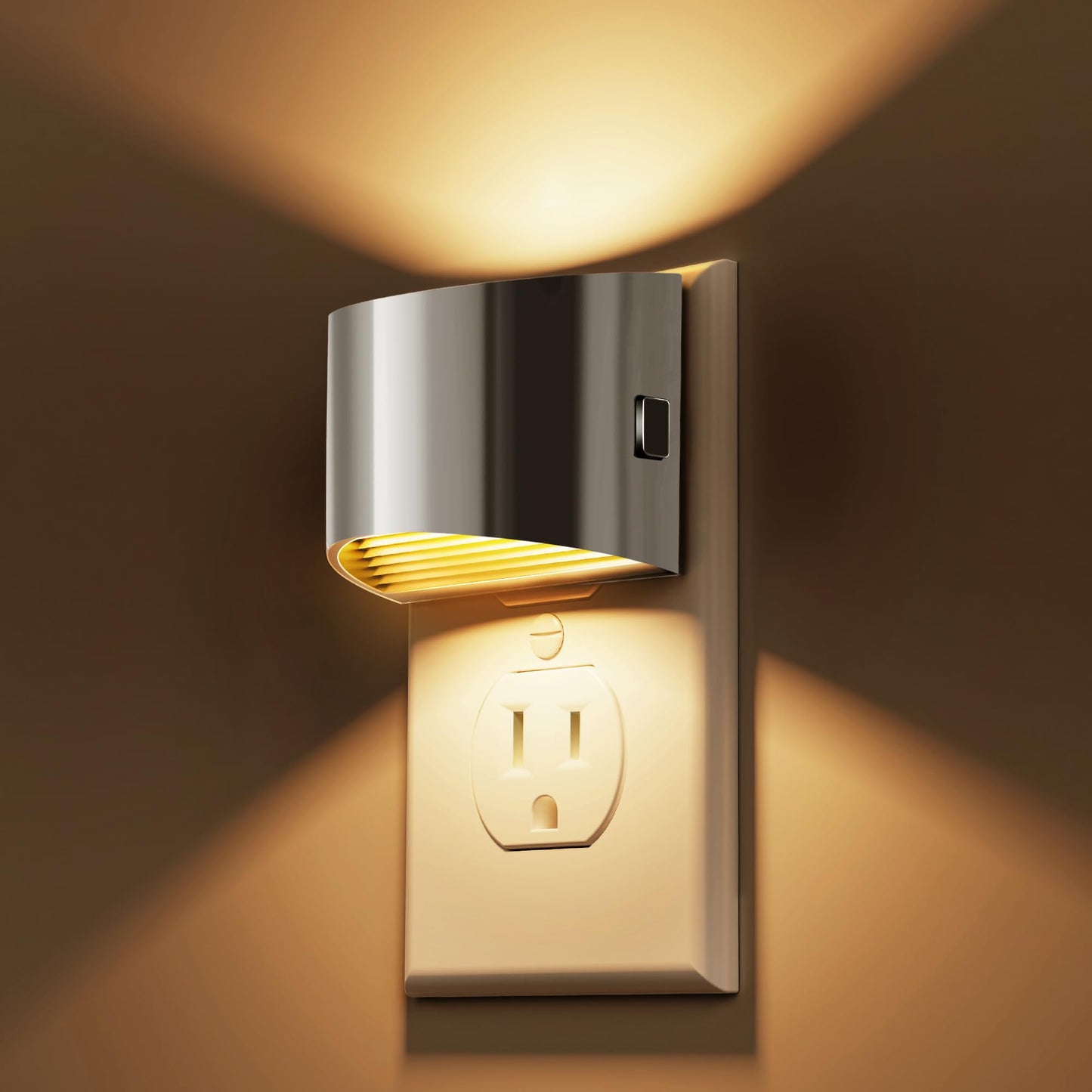 L Lohas Led Night Lights Plug Into Wall  Dimmable Night Light With 3 Level Brightness  3000K Soft White  2 Pack  Grey