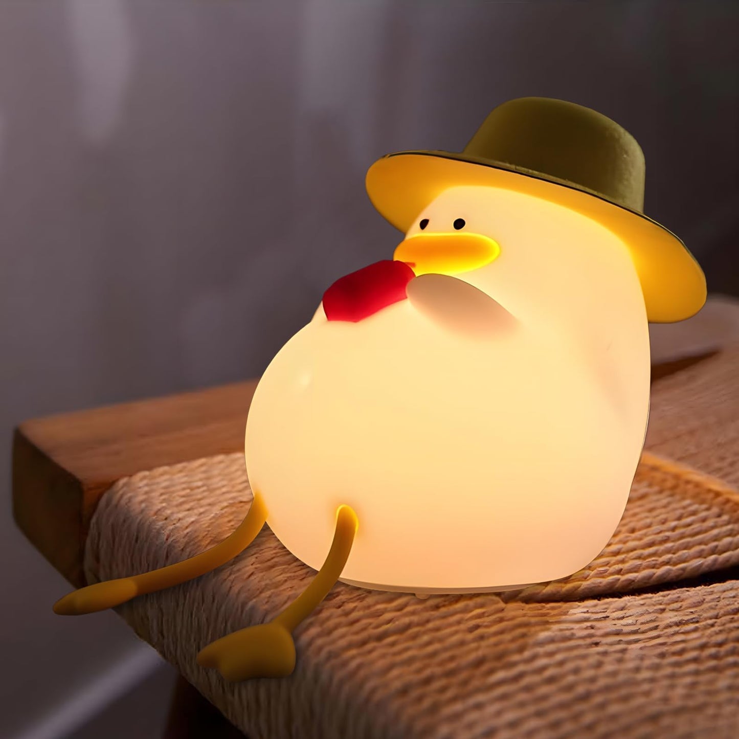 Yesinaly Duck Night Light for Kids, Cute Duck Touch Lamp for Bedrooms, Soft Silicone Rechargeable Nursery Nightlight for Classro