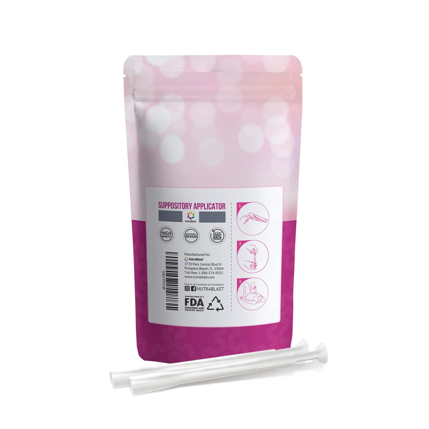 NutraBlast Disposable Suppository Applicators (15-Pack) - Fits Most Brands, Pills, Tablets and Suppositories - Individually Wrapped