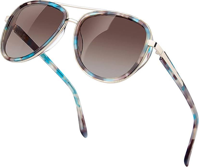 BIRCEN Polarized Sunglasses for Women UV - Protection Womens Retro Mirrored Shades with Acetate Frame BC2001