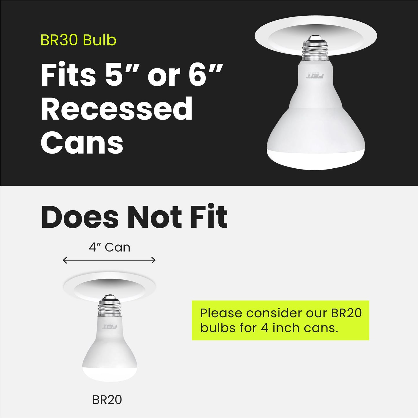 Feit Electric Br30 Led Light Bulb, Dimmable, 65W Equivalent, 650 Lumens, 2700K Soft White, 12 Pack, Model Br30Dm927Ca