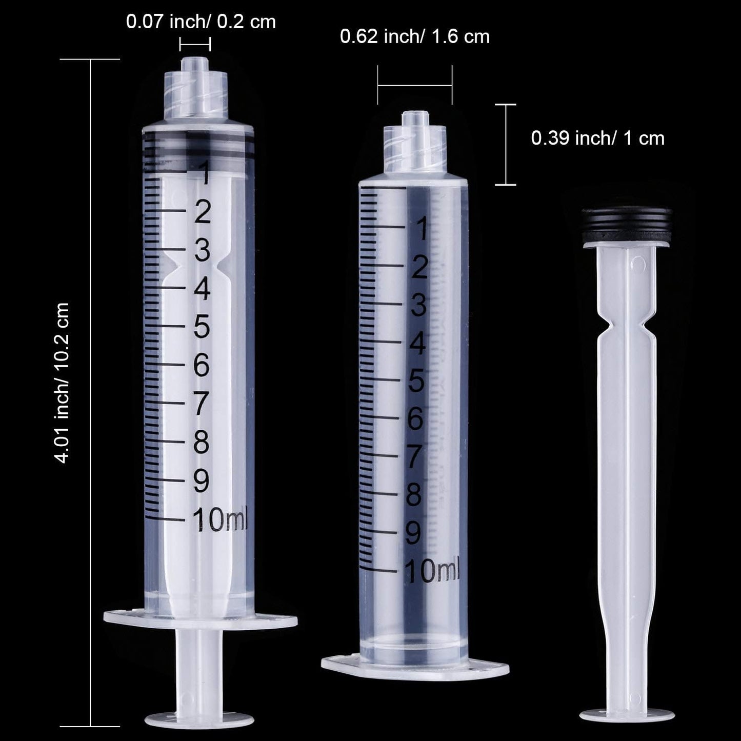 TecUnite 20 Pack Syringe, Plastic Curved Syringes for Epoxy Resin, Craft, Feeding Pets Animals, Oil or Glue Applicator
